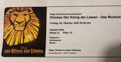 Musical tickets könig der - musical, tickets/